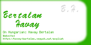bertalan havay business card